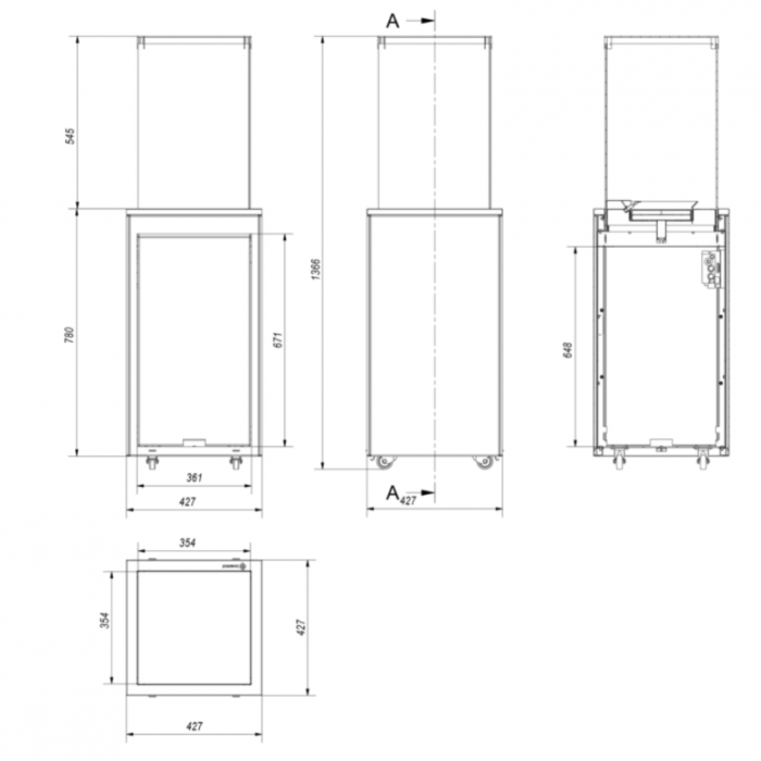 Уличный обогреватель PATIO MINI/M/G31/37MBAR/S - сталь, с ручным управлением