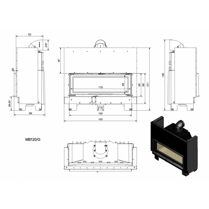 Топка MB/120/G, гильотина