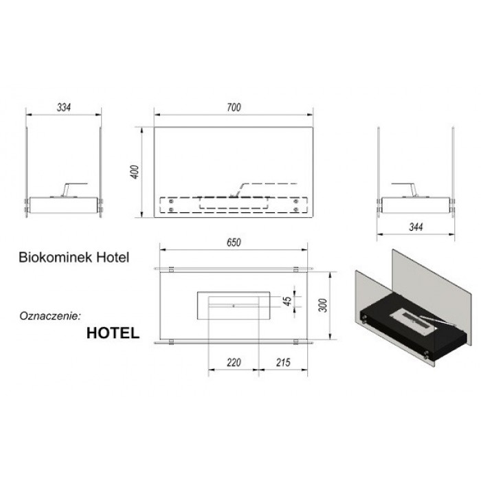 Биокамин Kratki HOTEL, TUV