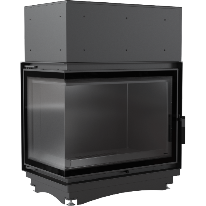 Топка с водяным контуром Amelia/PW/BL/24/BS/W/DECO, Г-образное стекло слева, змеевик