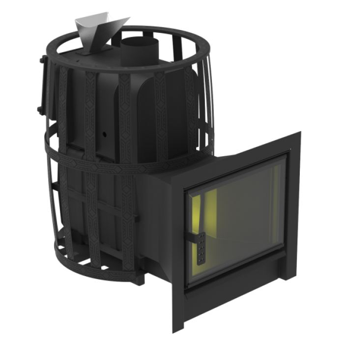 Печь-Камин Воевода Флагман 20 сетчатый кожух Закрытая каменка