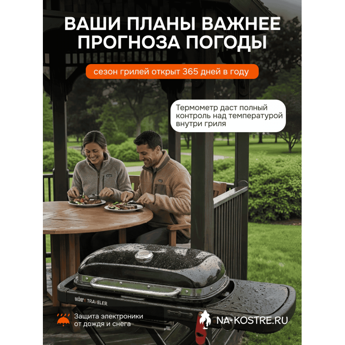 Газовый гриль Weber Traveler Stealth Edition 9013075