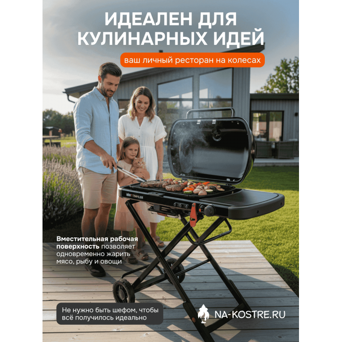 Газовый гриль Weber Traveler Stealth Edition 9013075