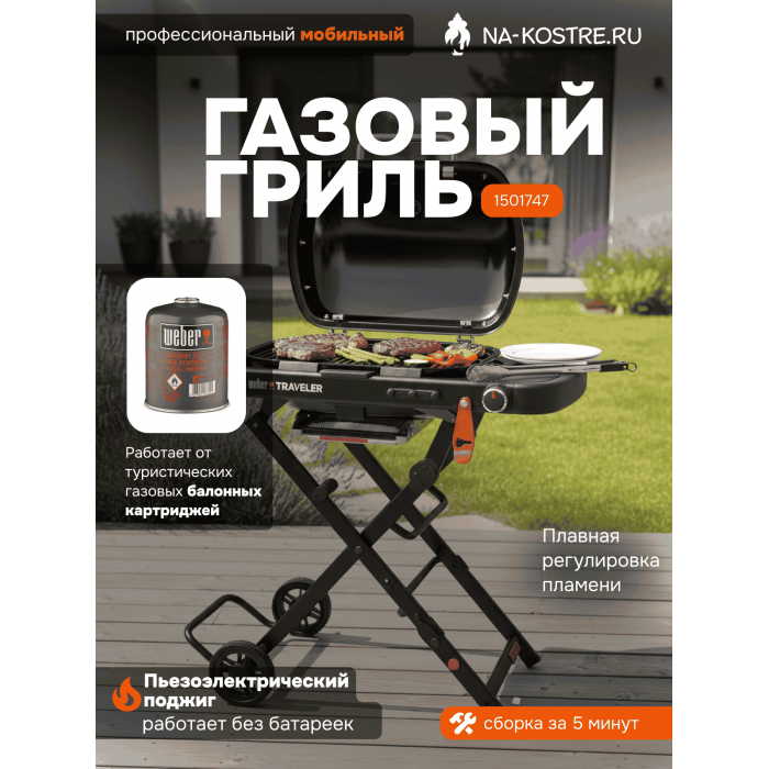 Газовый гриль Weber Q 1200 с подставкой 1501085