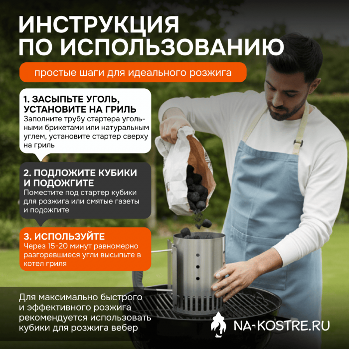 Портативный стартер для розжига угля Weber 7447