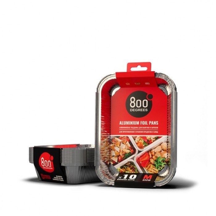 Алюминиевые поддоны 800 Degrees Foil Pans M-size, 10 шт.