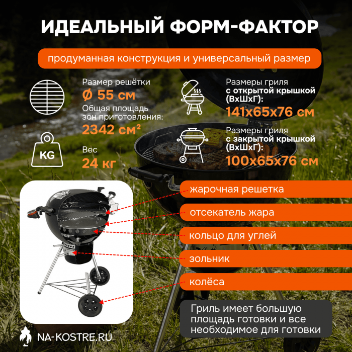 Угольный гриль Weber Master-Touch GBS Premium E-5770 57 cm 17301004