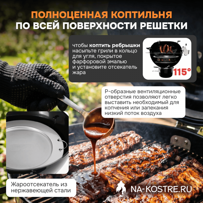 Угольный гриль Weber Master-Touch GBS SMOKE 57 cm 1502203