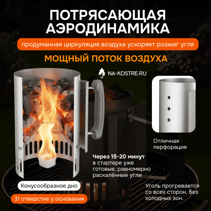 Портативный стартер для розжига угля Weber 7447