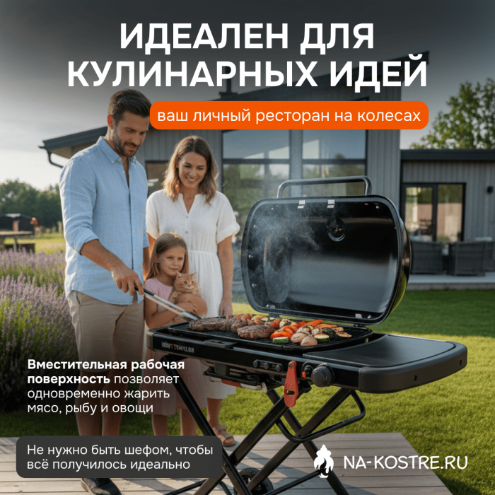 Газовый гриль Weber Traveler Stealth Edition 9013075