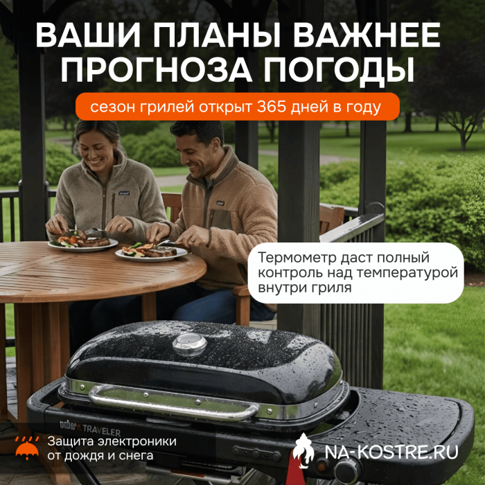 Газовый гриль Weber Traveler Stealth Edition 9013075