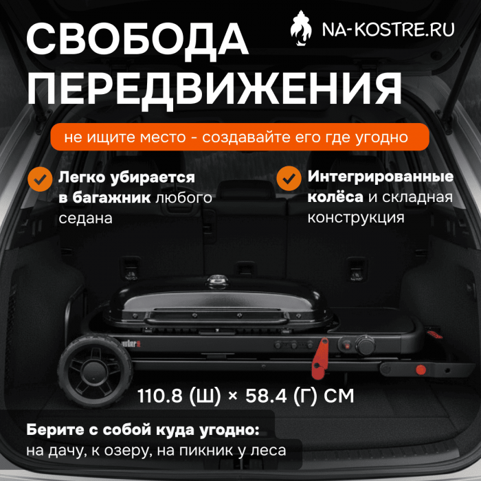 Газовый гриль Weber Traveler Stealth Edition 9013075