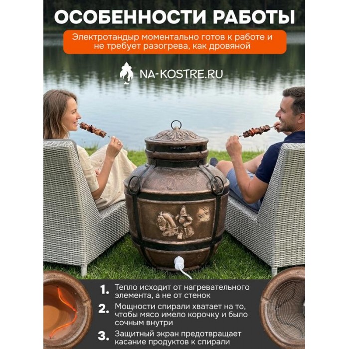 Тандыр Барельеф Богатырь электрический