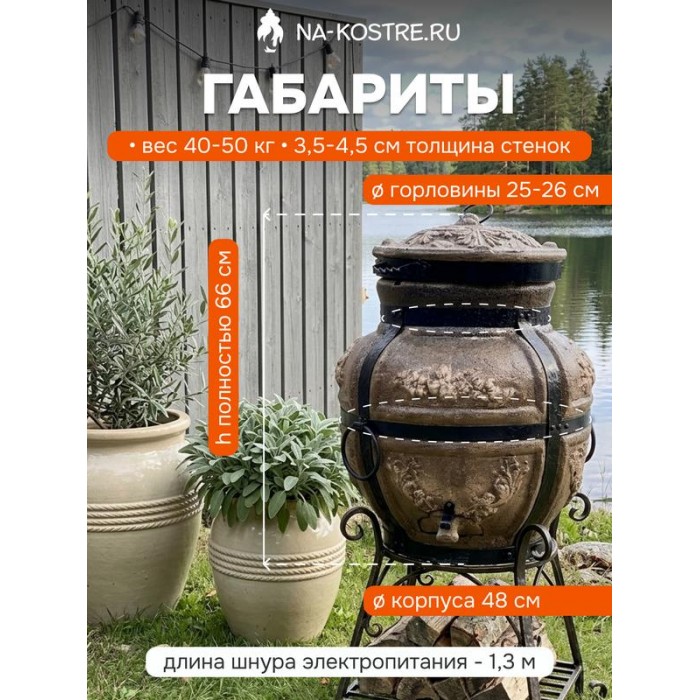 Тандыр Барельеф Медведь электрический