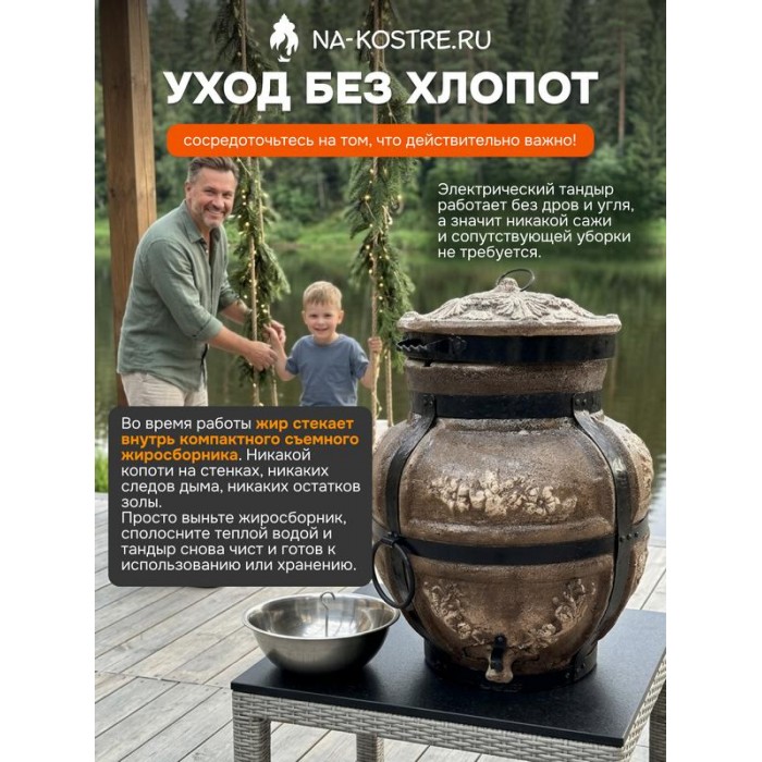 Тандыр Барельеф Медведь электрический