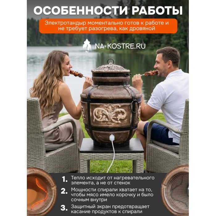 Тандыр Барельеф Большой электрический