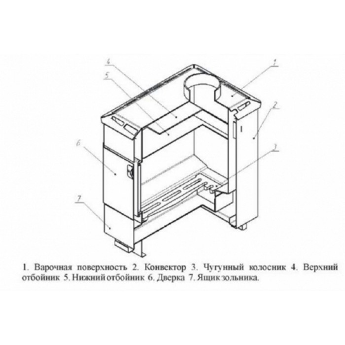 Печь отопительная ТЕРМОФОР Варна 100 Ч (с конфоркой)