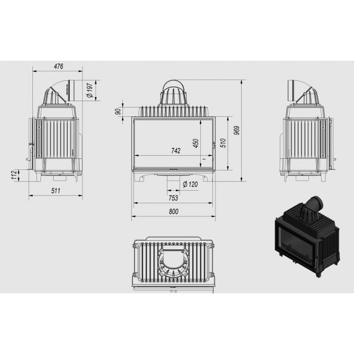 Каминная топка KRATKI FRANEK/14/PF