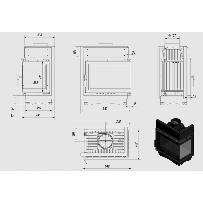 Каминная топка KRATKI MAJA/P/BS/DECO