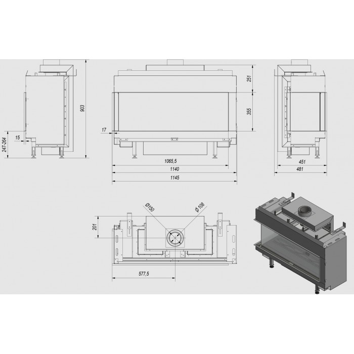 Газовая топка KRATKI LEO/L/200/G20 (магистральный газ)