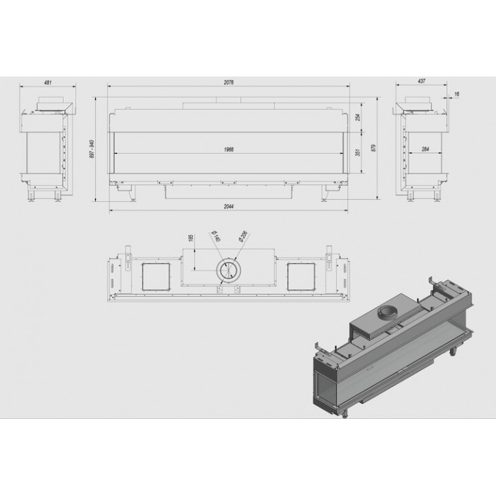 Газовая топка KRATKI LEO/LP/200/G20 (магистральный газ)