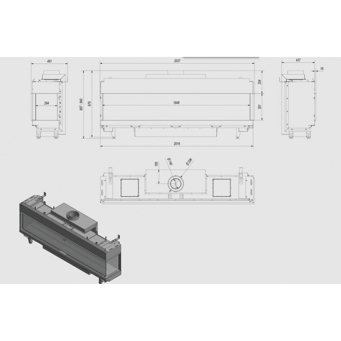 Газовая топка KRATKI LEO/P/200/G31/37 MBAR (баллонный газ)