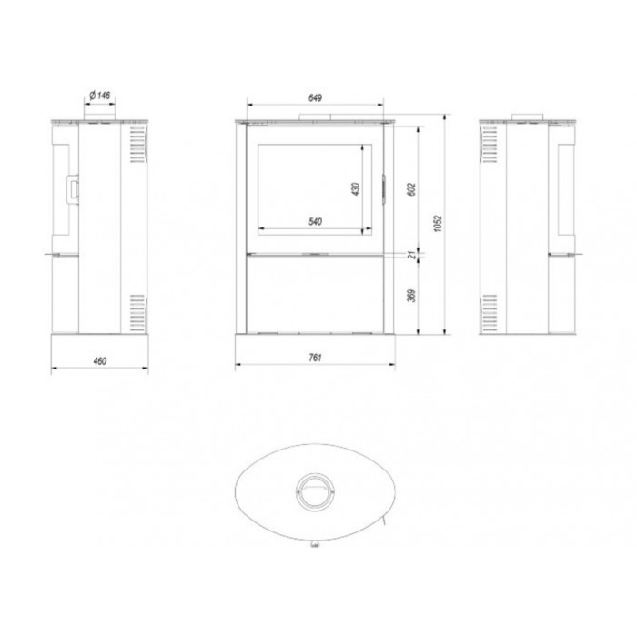 Печь-камин KRATKI KOZA/AB/S/2/KAFEL/KREM (сталь, кафель кремовый) (10 кВт) 761*1052*462мм