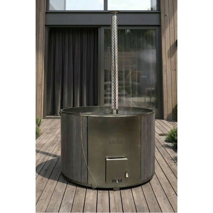 Фурако Байкал 2400мм круглая с интегрированной печью Elbrus Grill Термоясень