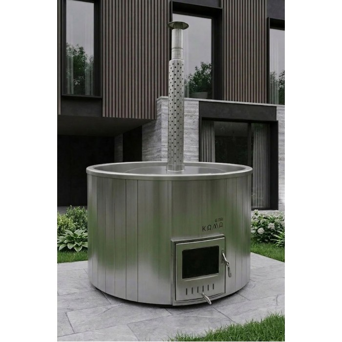 Фурако Байкал 2400мм круглая с интегрированной печью Elbrus Grill Термоясень
