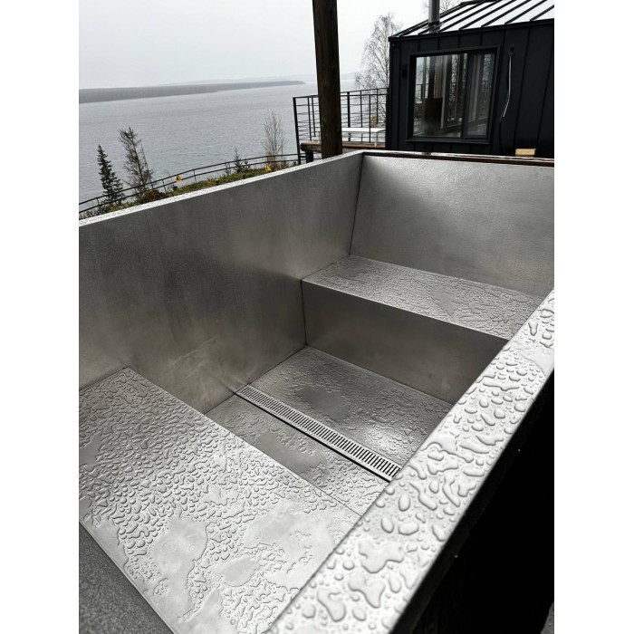 Фурако Ладога 2000*2000мм квадратная с интегрированной печью Elbrus Grill Термоясень