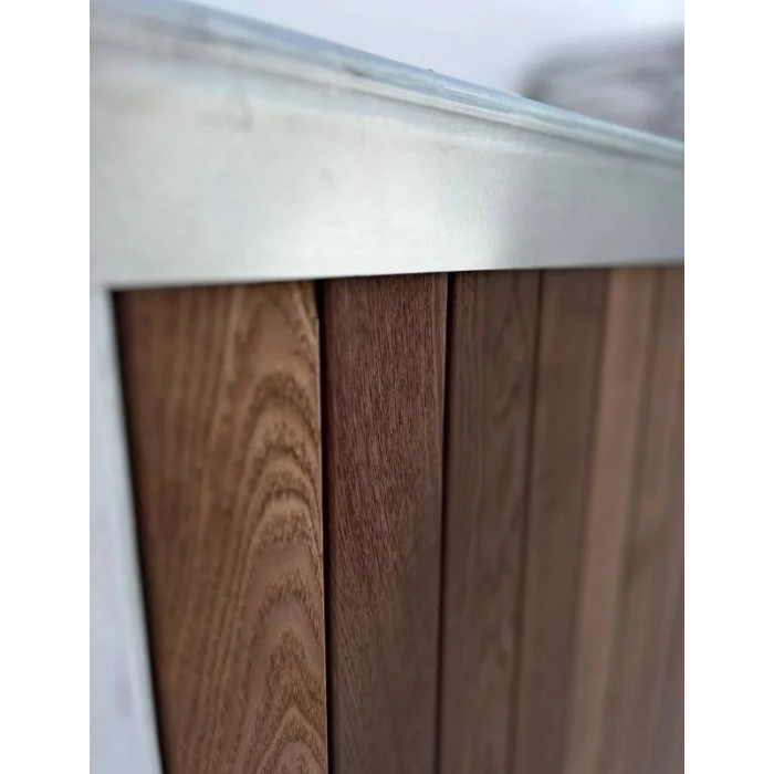 Фурако Ладога 2000*2000мм квадратная с интегрированной печью Elbrus Grill Термоясень