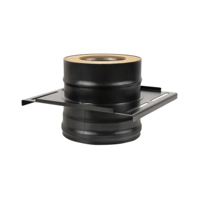 Площадка монтажная BLACK (AISI 430/0,8мм), 300*300мм диаметр дымохода: 150x250 мм