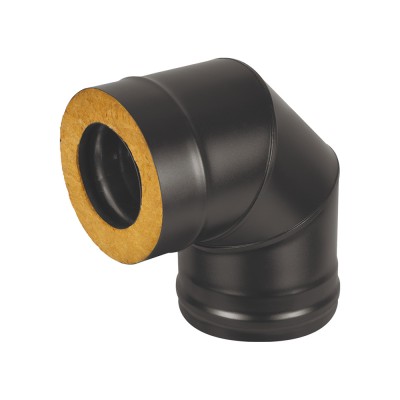 Сэндвич-колено BLACK (AISI 430/0,5мм Оц.) 90* 3 секции диаметр дымохода: 115х200 мм