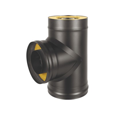 Сэндвич-тройник BLACK (AISI 430/0,5мм Оц.) диаметр дымохода: 115х200 мм