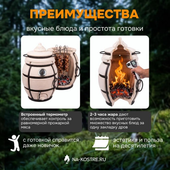 Тандыр Практик с термометром + аксессуары (VIP комплект)