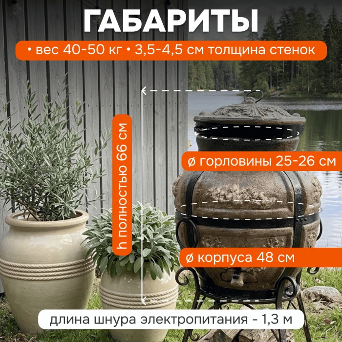 Тандыр Барельеф Медведь электрический