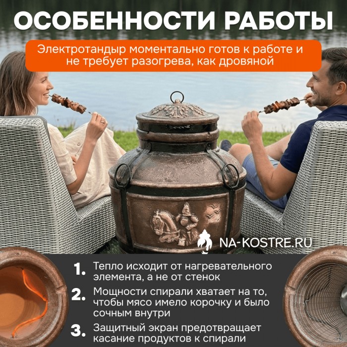 Тандыр Барельеф Богатырь электрический