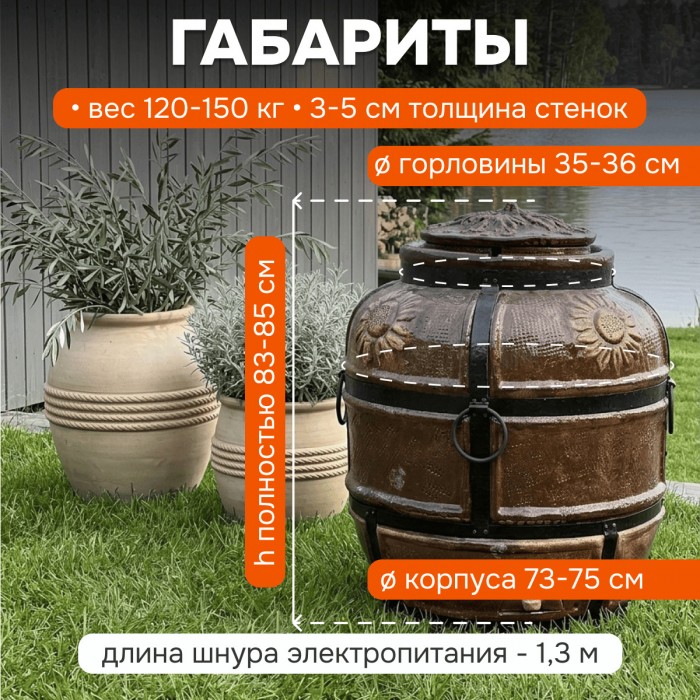 Тандыр Барельеф Подсолнух электрический